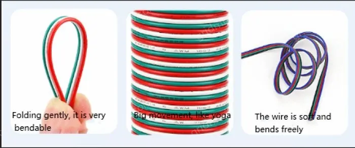 LED light connecting cable 18AWG*4 and (34/0.178TS)