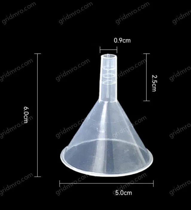 Plastic separating funnels Flat mouth short diameter 5cm 1pc