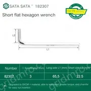 Short flat head hex wrench 3mm 82307