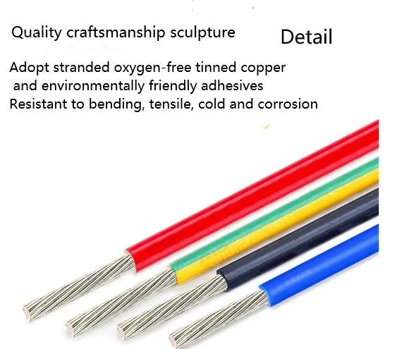 Teflon Wire Cable 16AWG Black 19 cores