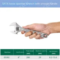 Smooth handle 8 inches, opening 29mm-05302