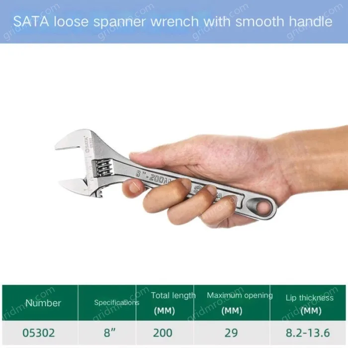 Smooth handle 8 inches, opening 29mm-05302