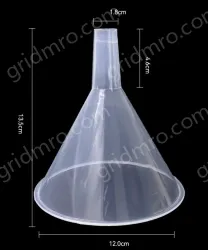 Plastic separating funnels Flat short diameter 12cm 1pc