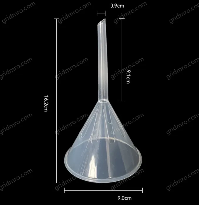 Plastic separating funnels The length and diameter of the tip is 9cm, 1 piece