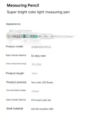 Non-contact measuring pen with illumination DE28 with NCV