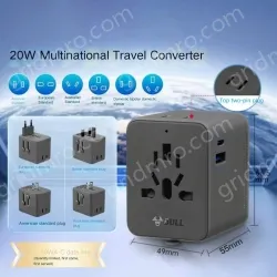 20W fast charging L10U20 Multi-Country Travel Transfer-Gray Free 60W data cable when you place an order