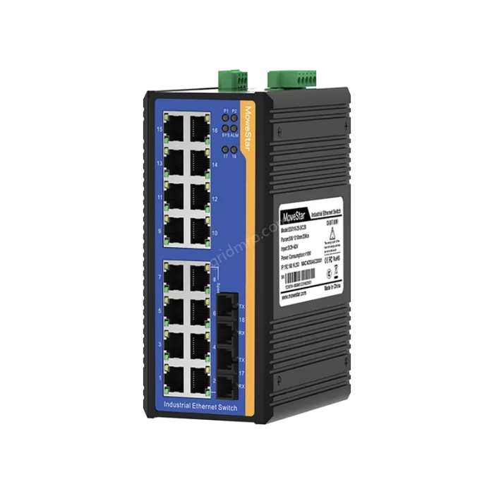 [100 Gigabit 2 Optical 16 Electric] Ring Network Management Industrial Switch