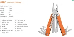 GHK8P Multifunctional needle-nose pliers folding pliers multi-purpose combination scissors outdoor emergency folding multi-purpose tool pliers